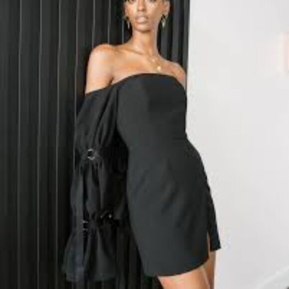 Israella Kobla Asha Belted Sleeve Off the Shoulder Minidress - Picture 2 of 8